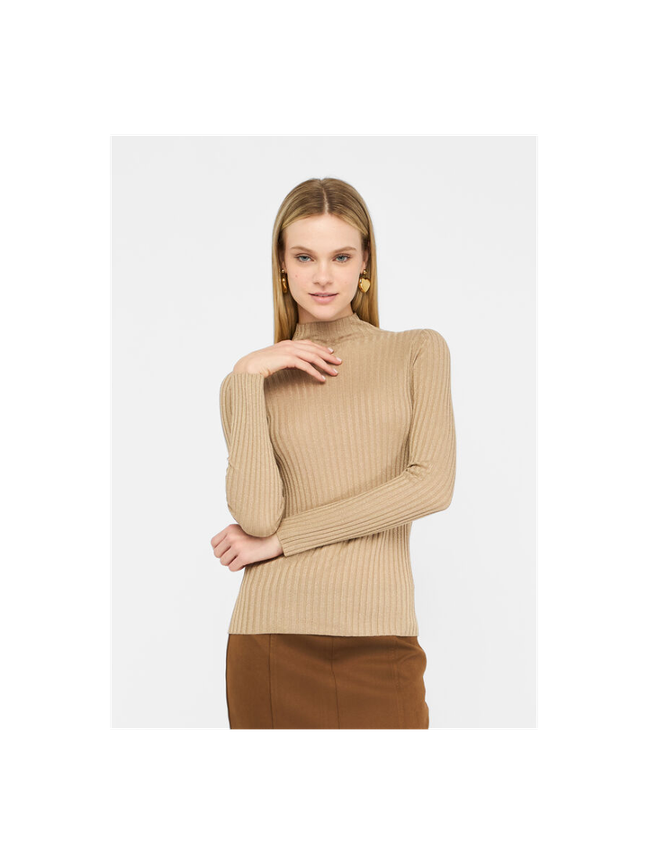 Goudkleurige pull met glitter in ribbel Liu Jo 