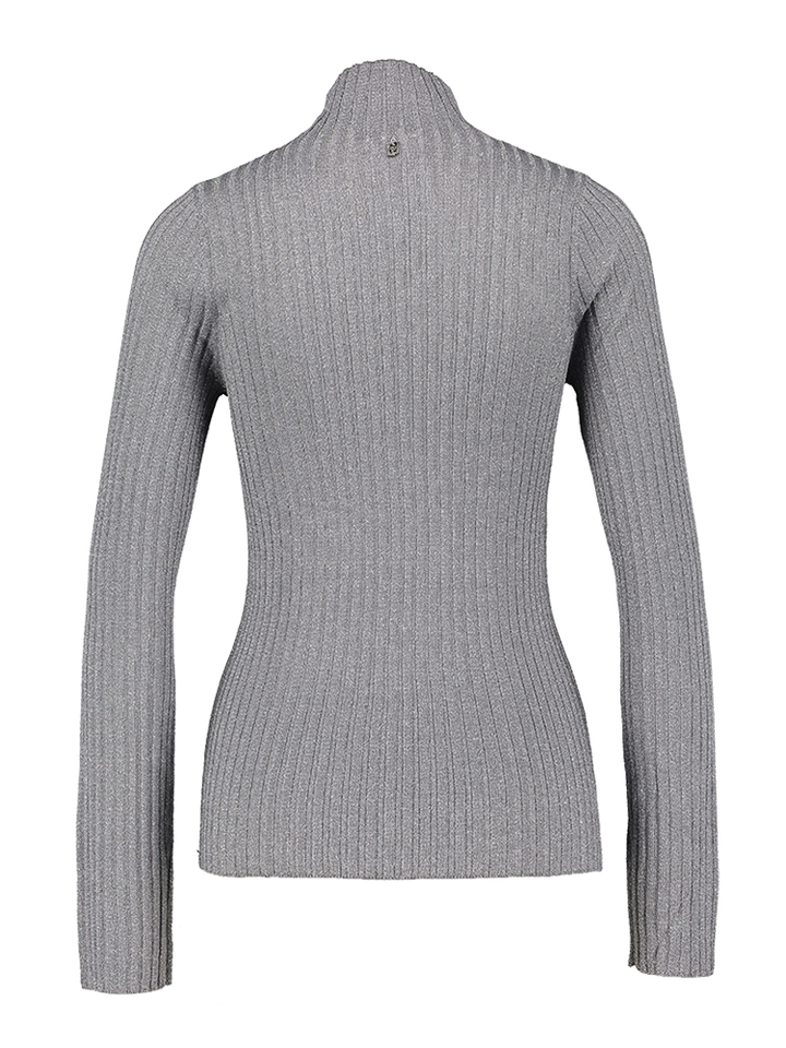 Grijze t-shirt met lange mouwen en details van glitters Lui Jo