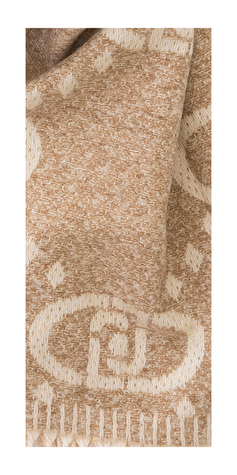 Beige sjaal met merklogo Liu Jo