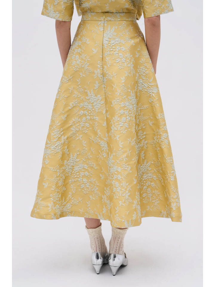 Gele geklede rok met bloemenprint Zelie Paul&Joe