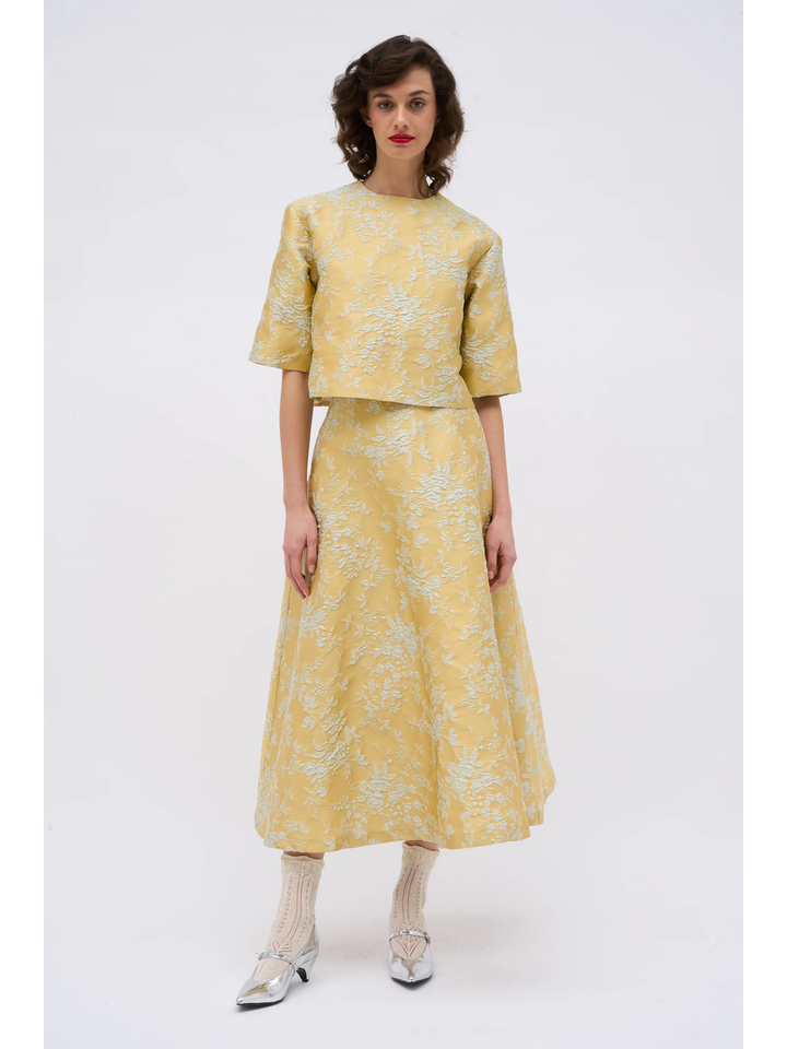 Gele geklede bloes met bloemenprint Sultan Paul&Joe