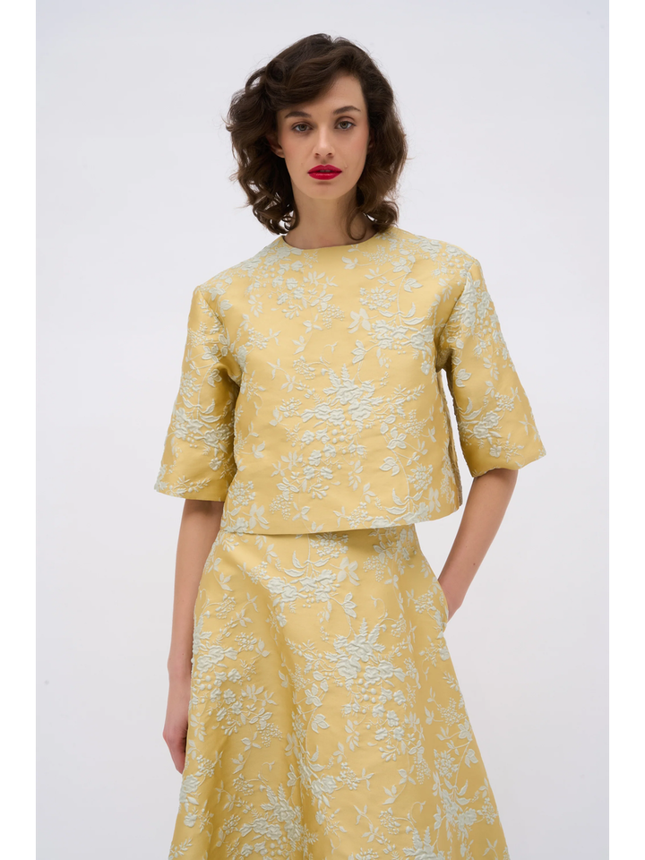 Gele geklede bloes met bloemenprint Sultan Paul&Joe