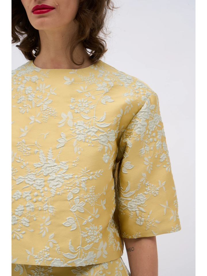 Gele geklede bloes met bloemenprint Sultan Paul&Joe