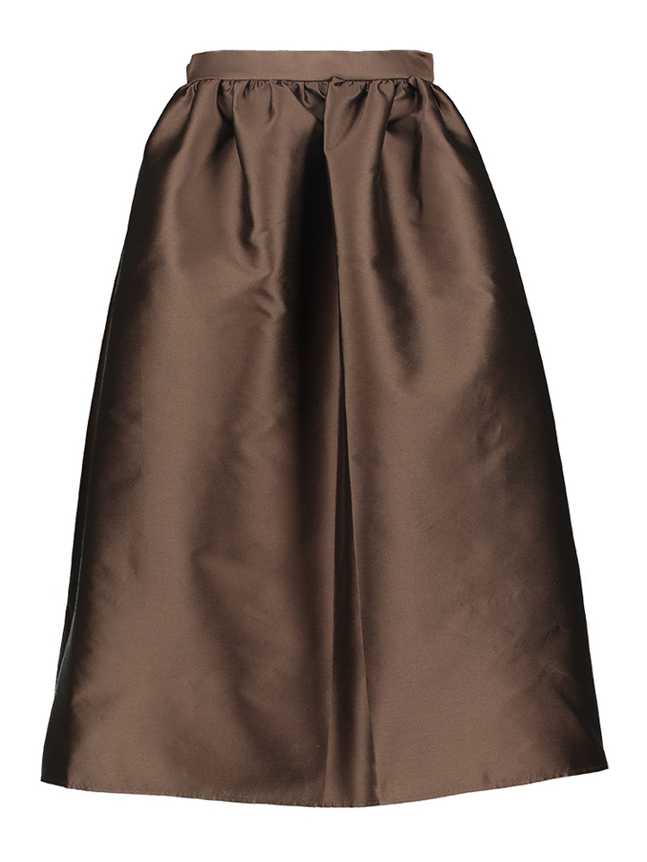 Bruine feestelijke rok met plooien en zakken Amore Paul&Joe