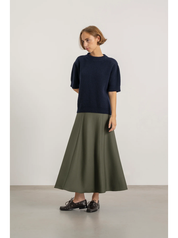 Kaki groene uitlopende rok Gala Mardi