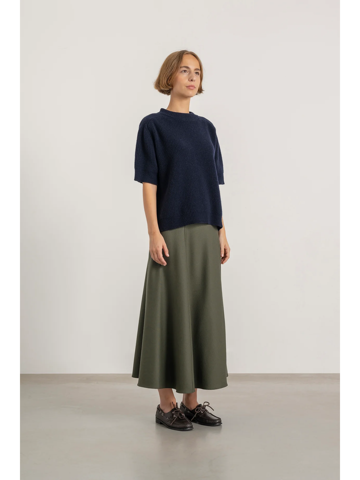 Kaki groene uitlopende rok Gala Mardi