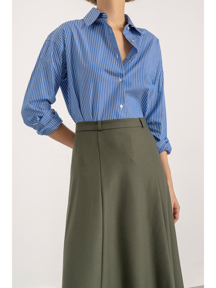 Kaki groene uitlopende rok Gala Mardi