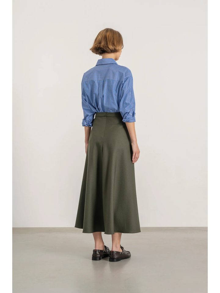 Kaki groene uitlopende rok Gala Mardi