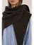 Bruine sjaal in merino wol Bandana Mardi 