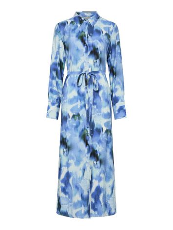 Lange jurk in verschillende blauw tinten Yasmillo Long Y.A.S