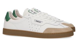 Faguo Witt lage sneakers met groene details
