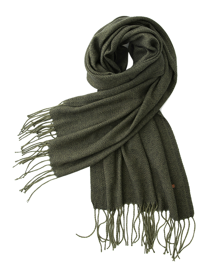 Army sjaal met visgraatmotief en ruffels Soho Barts 