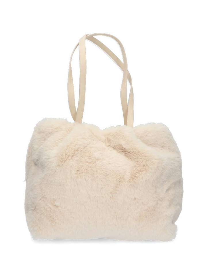 Creme kleurige fluffy schoudertas Djupa Barts