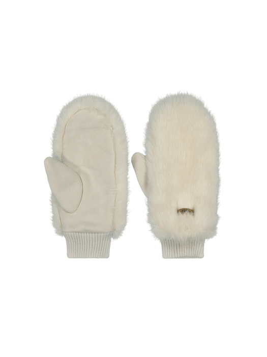 Witte wanten Fur Mitts Barts