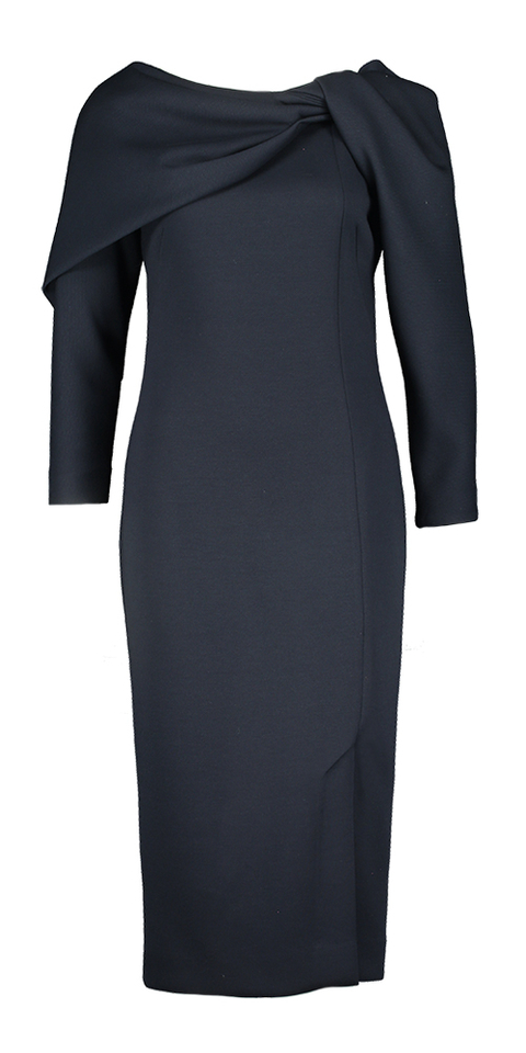 Blauwe geklede jurk in dikkere stof Dalida Natan