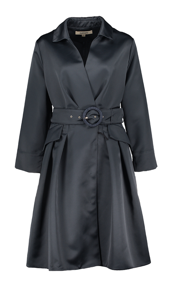 Donkerblauw casual kleed Decolu Natan