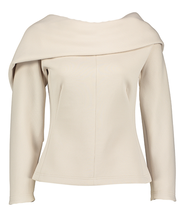 Ecru bloes met boothals in dikkere stof Daisy Natan