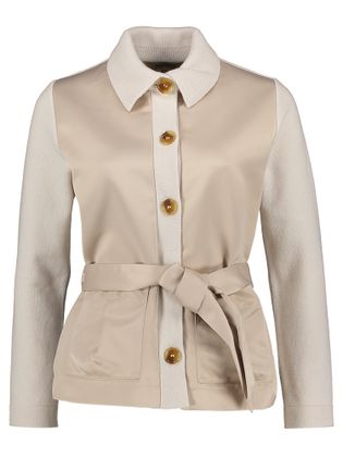 Natan edition 5 Parelmoerkleurige gilet met knopen en lint Margeaux Knitex Natan