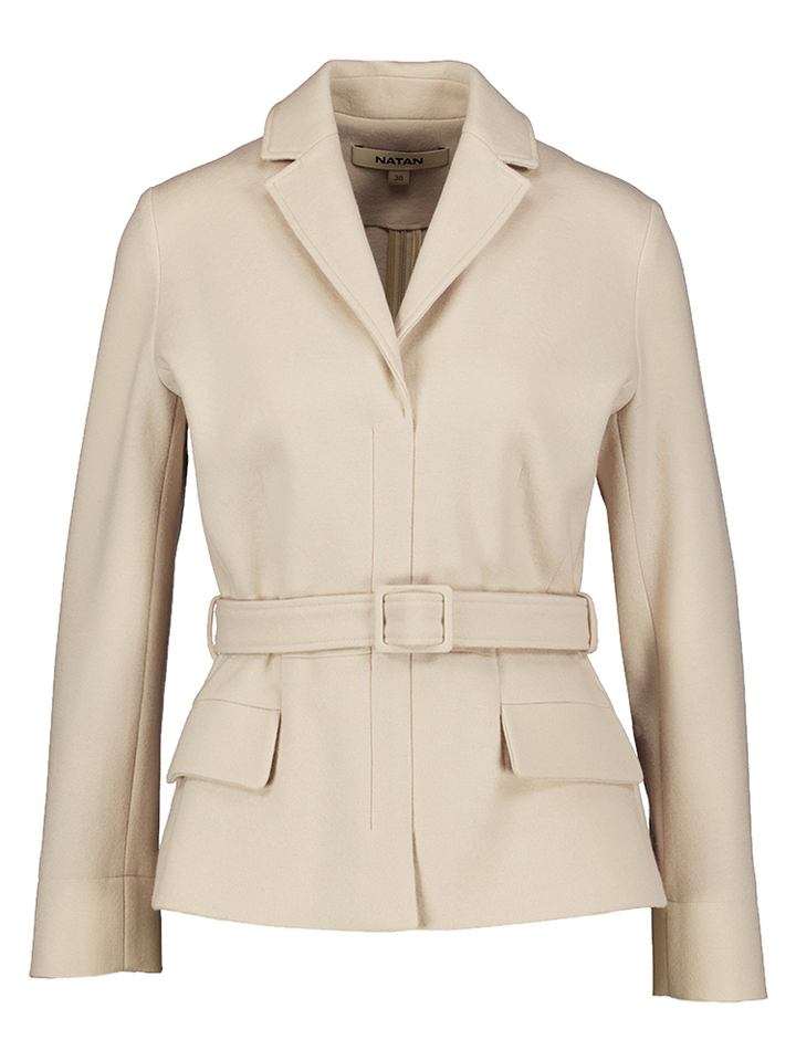 Beige korte wollen geklede jas  Debra Natan 