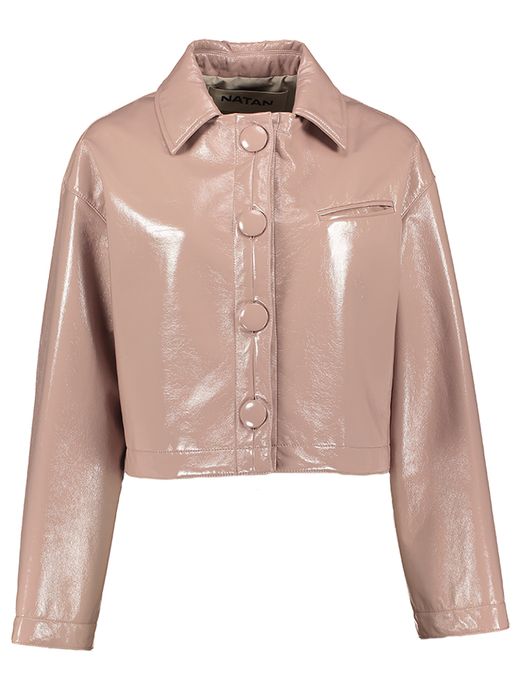 Oudroze glanzend jasje in lederlook Dylan Natan