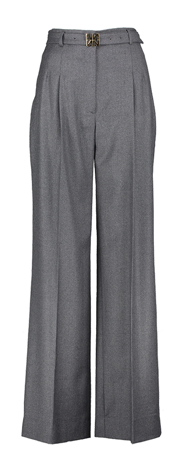 Grijze wijde broek met bandplooi en hoge taille Dirac Natan