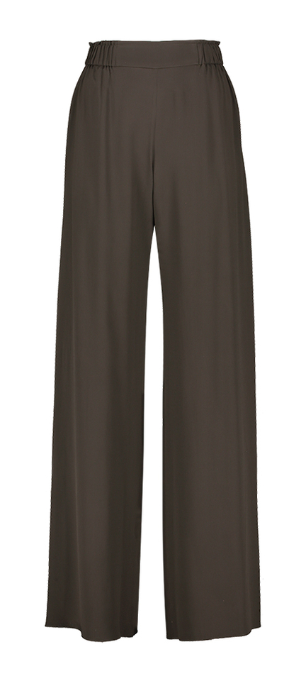 Bruine soepelvallende broek met elastiek Dusty Natan 