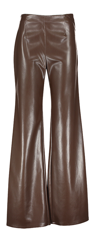 Bruine broek in leatherlook Decla Natan