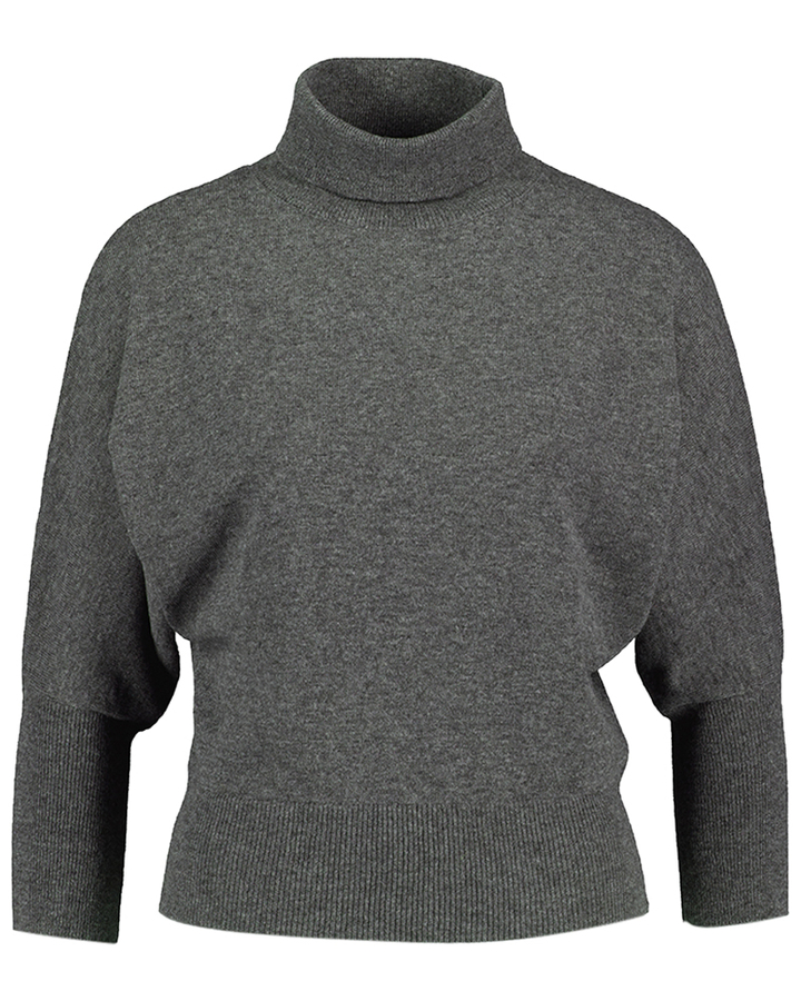 Grijze korte wollen pull met rolkraag Natan 