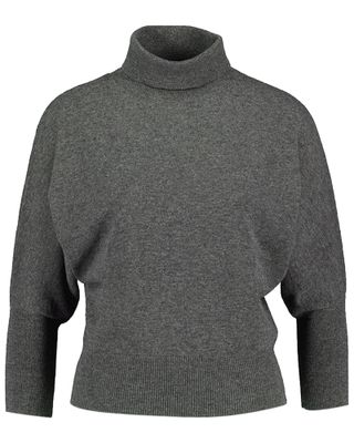 Grijze korte wollen pull met rolkraag Natan