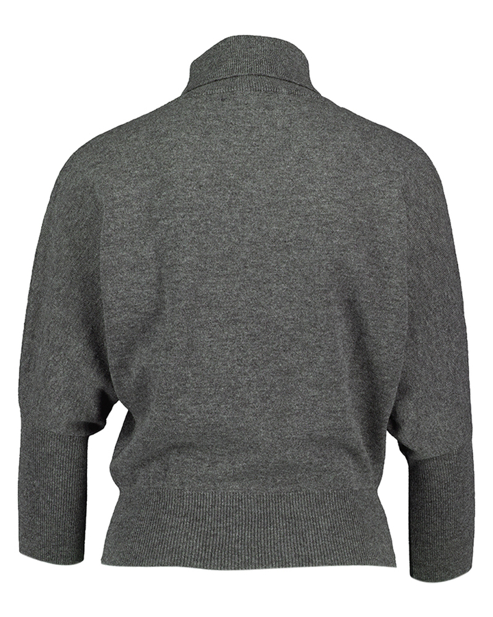 Grijze korte wollen pull met rolkraag Natan 