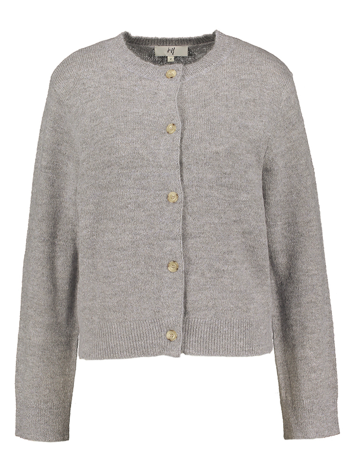 Grijze wollen gilet met glitterdraad BALDWIN