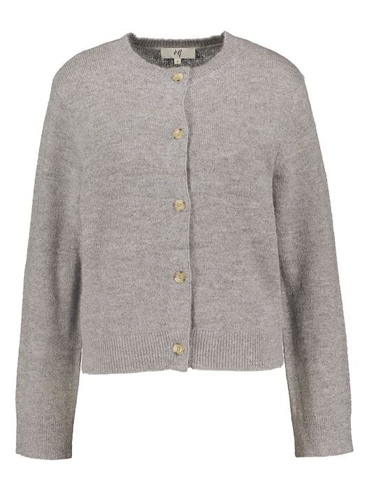 Grijze wollen gilet met glitterdraad BALDWIN