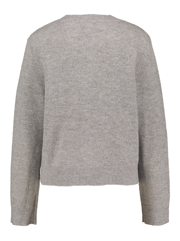 Grijze wollen gilet met glitterdraad BALDWIN