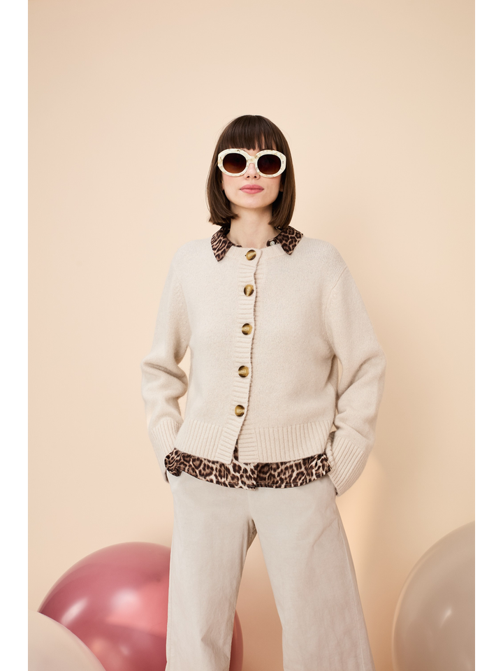 Beige gilet met knopen Beverly Jeff 