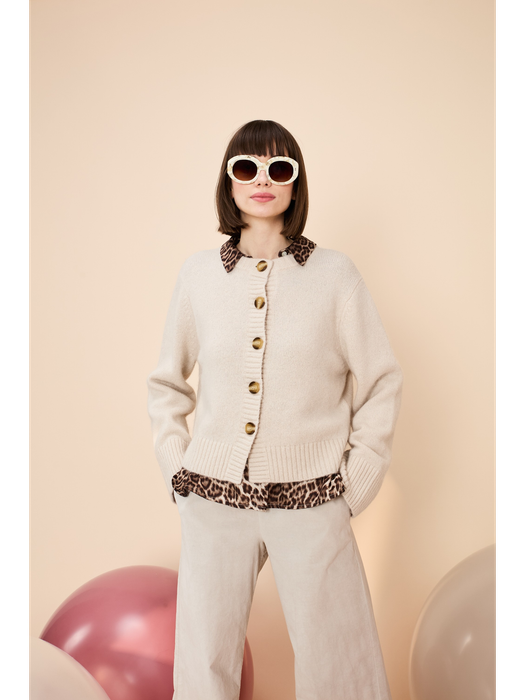 Beige gilet met knopen Beverly Jeff