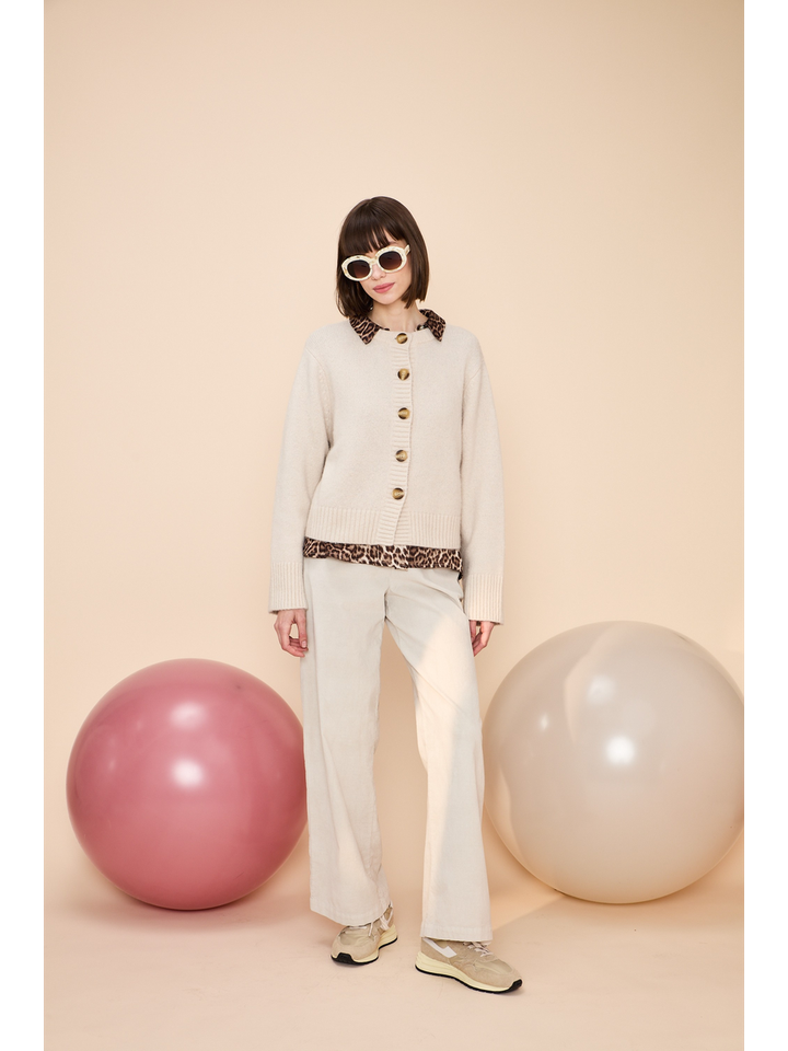 Beige gilet met knopen Beverly Jeff 