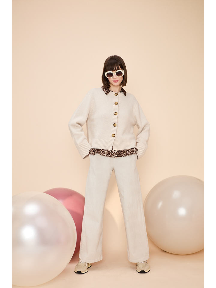 Beige gilet met knopen Beverly Jeff 