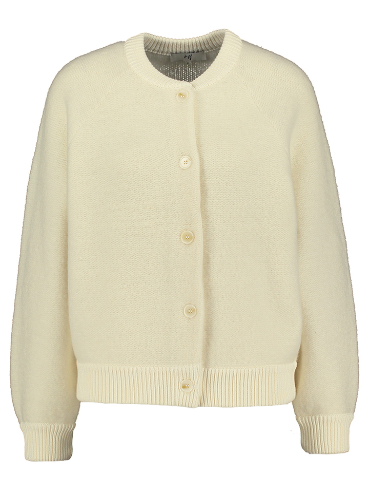 Creme kleurige wollen cardigan Kate Jeff 