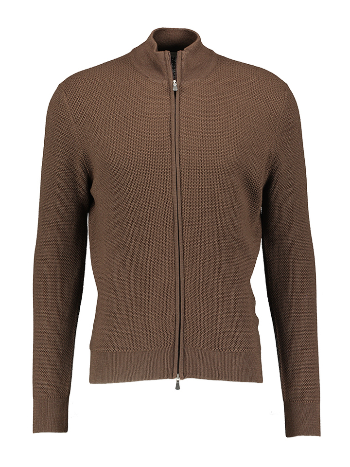 Bruine gilet met rits Gran Sasso