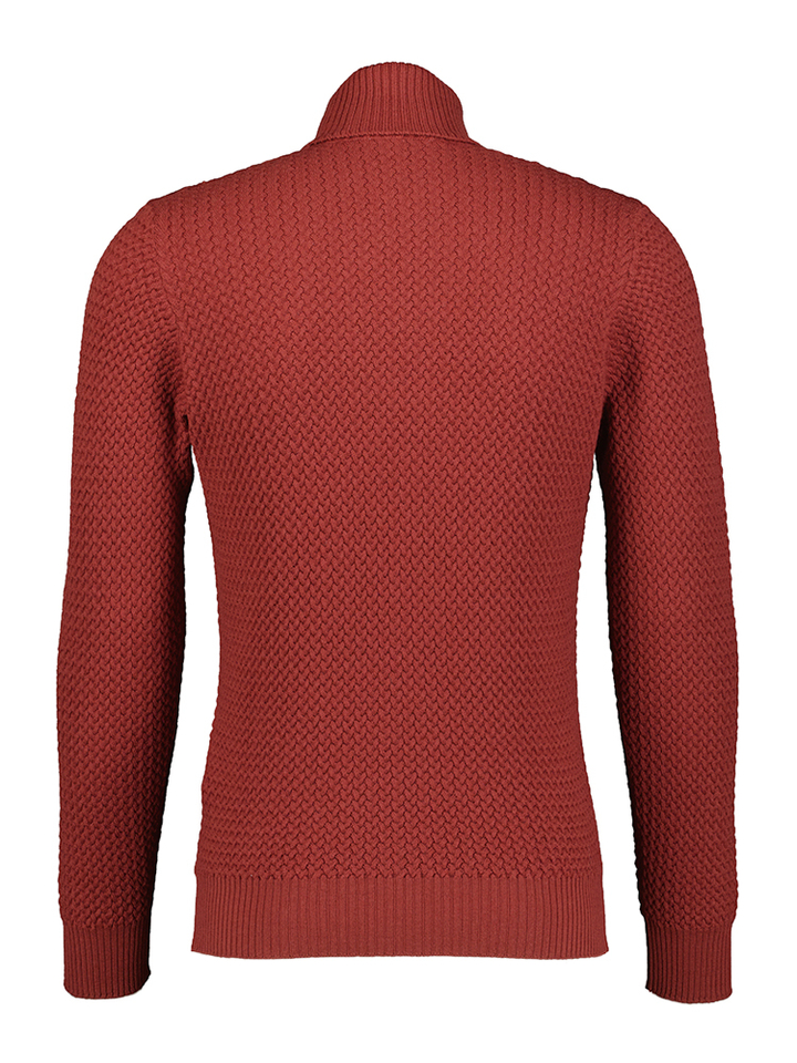 Bordeaux wollen pull met fijne structuur Gran Sasso