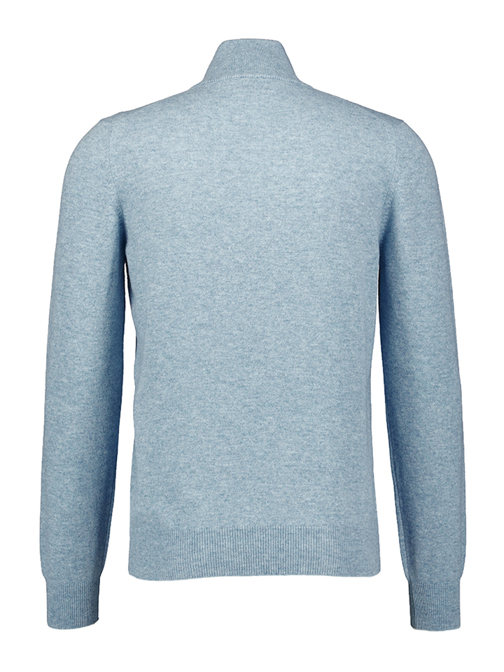 Lichtblauwe pull met rits Gran Sasso 