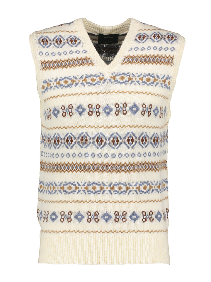 Creme kleurige gebreide debardeur Gran Sasso