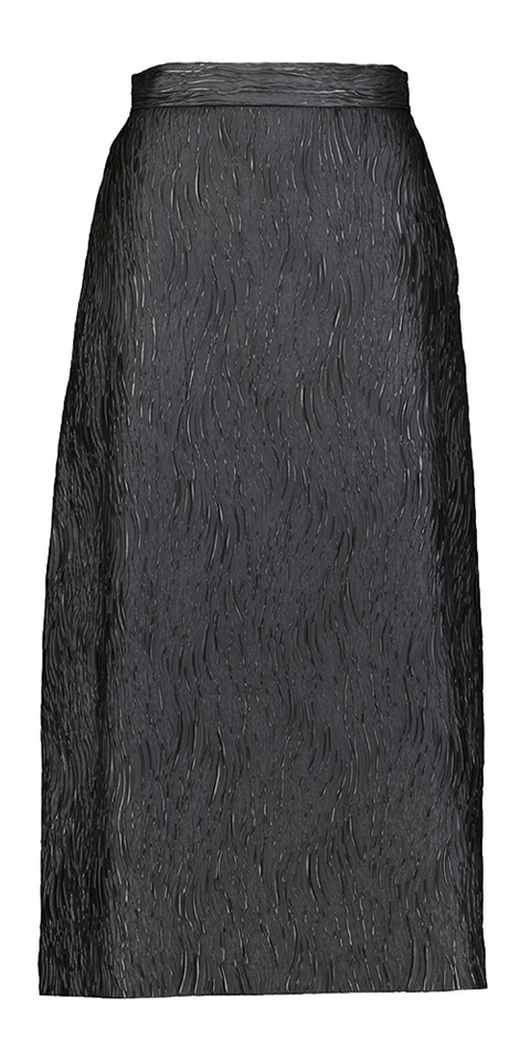 Zwarte halflange rok met structuur A-Line Lunatica 