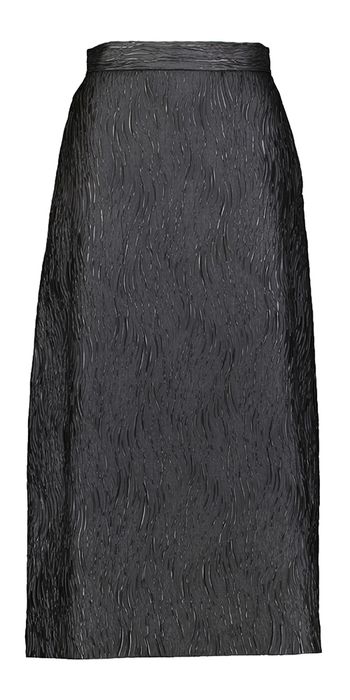 Zwarte halflange rok met structuur A-Line Lunatica