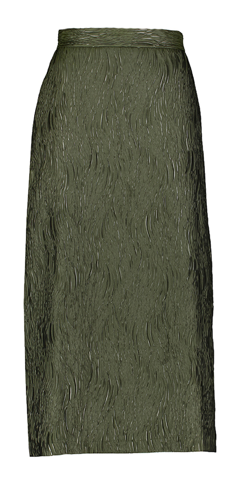 Kaki halflange rok met structuur A-Line Lunatica