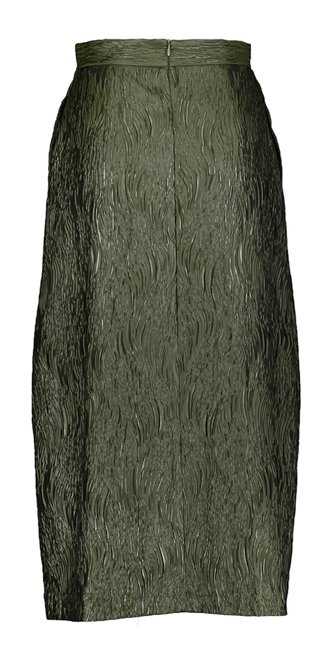 Kaki halflange rok met structuur A-Line Lunatica