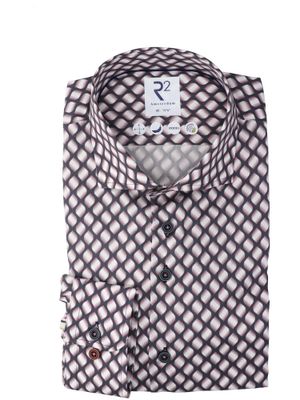 Pink katoenen hemd (regular fit) met details en lange mouwen R2