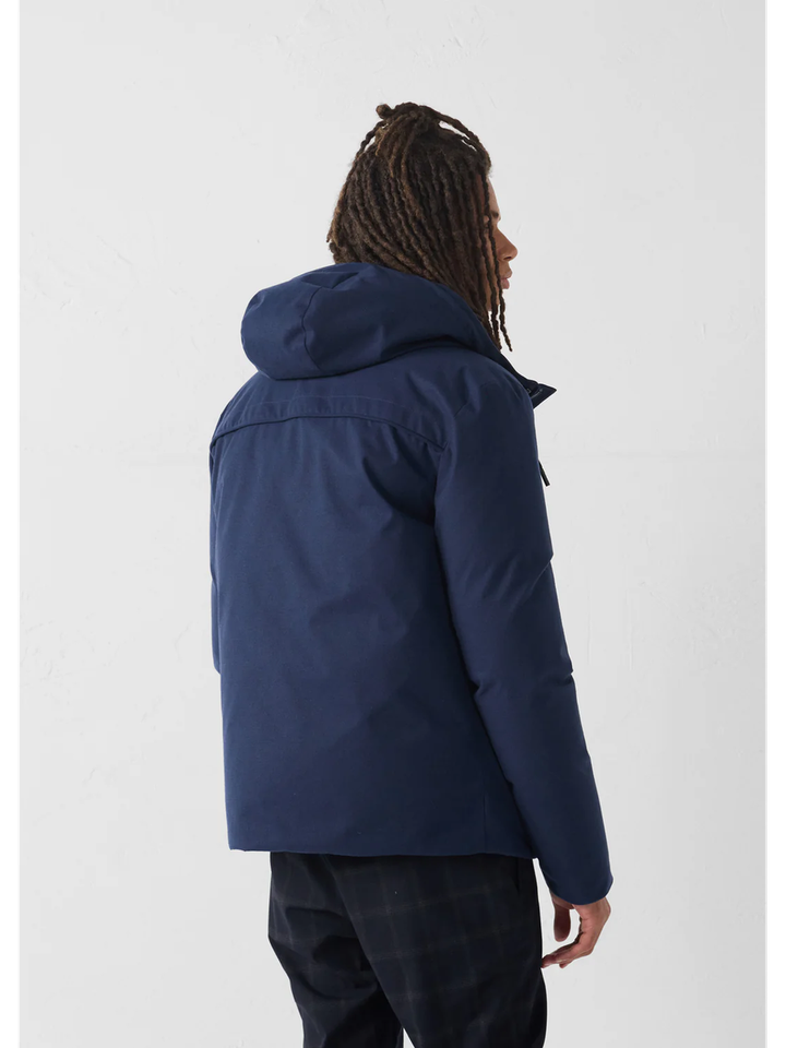 Navy jas met rits en kap Ontario Jott