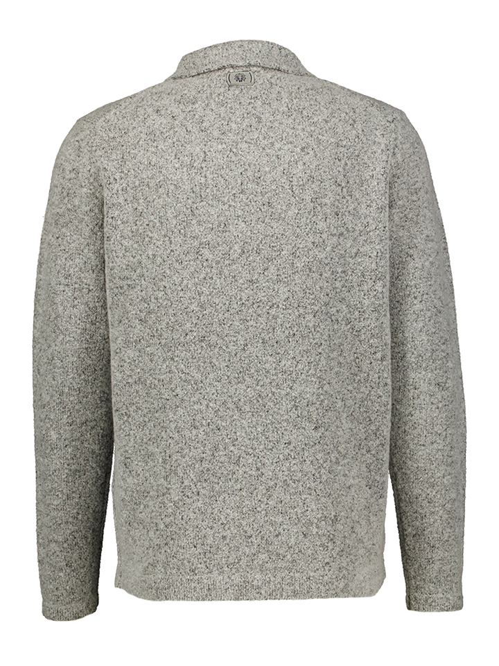 Grijze casual pull Ryan Zip Polo Mos Mosh