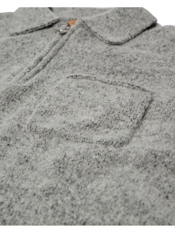 Grijze casual pull Ryan Zip Polo Mos Mosh